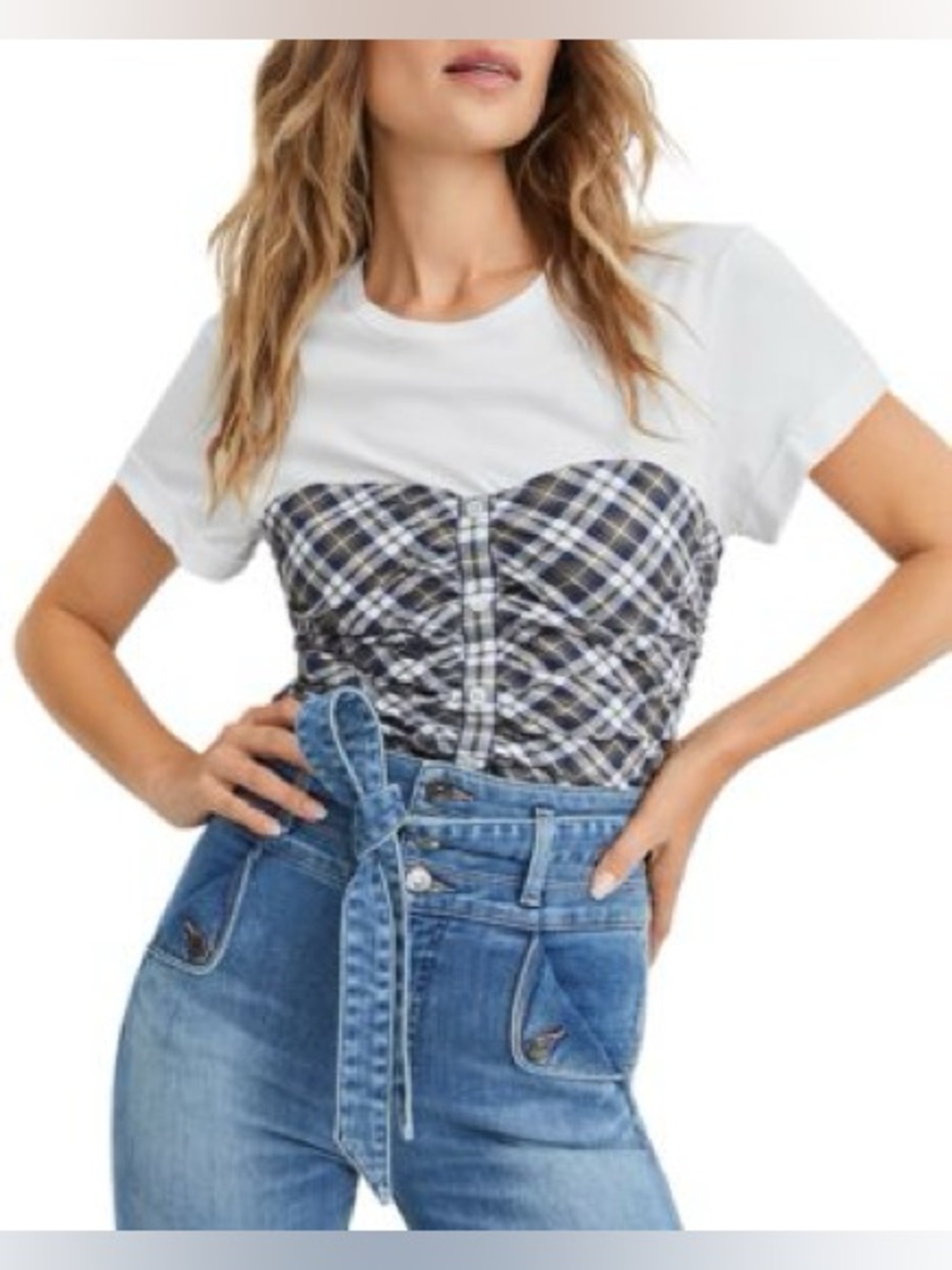 Veronica Beard Rainier Bustier Tee L